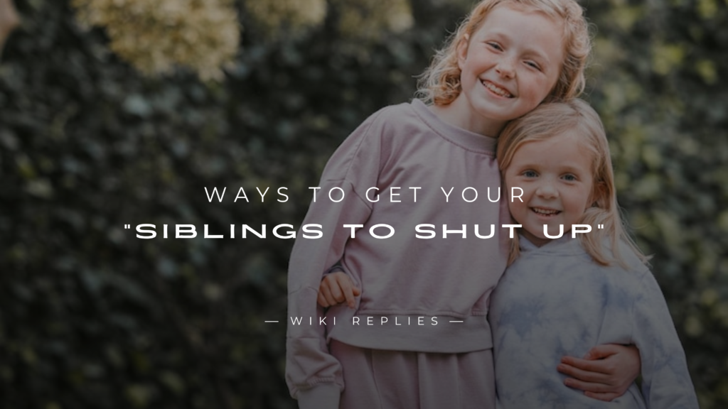 250+ Best Ways to Get Your "Siblings to Shut Up"