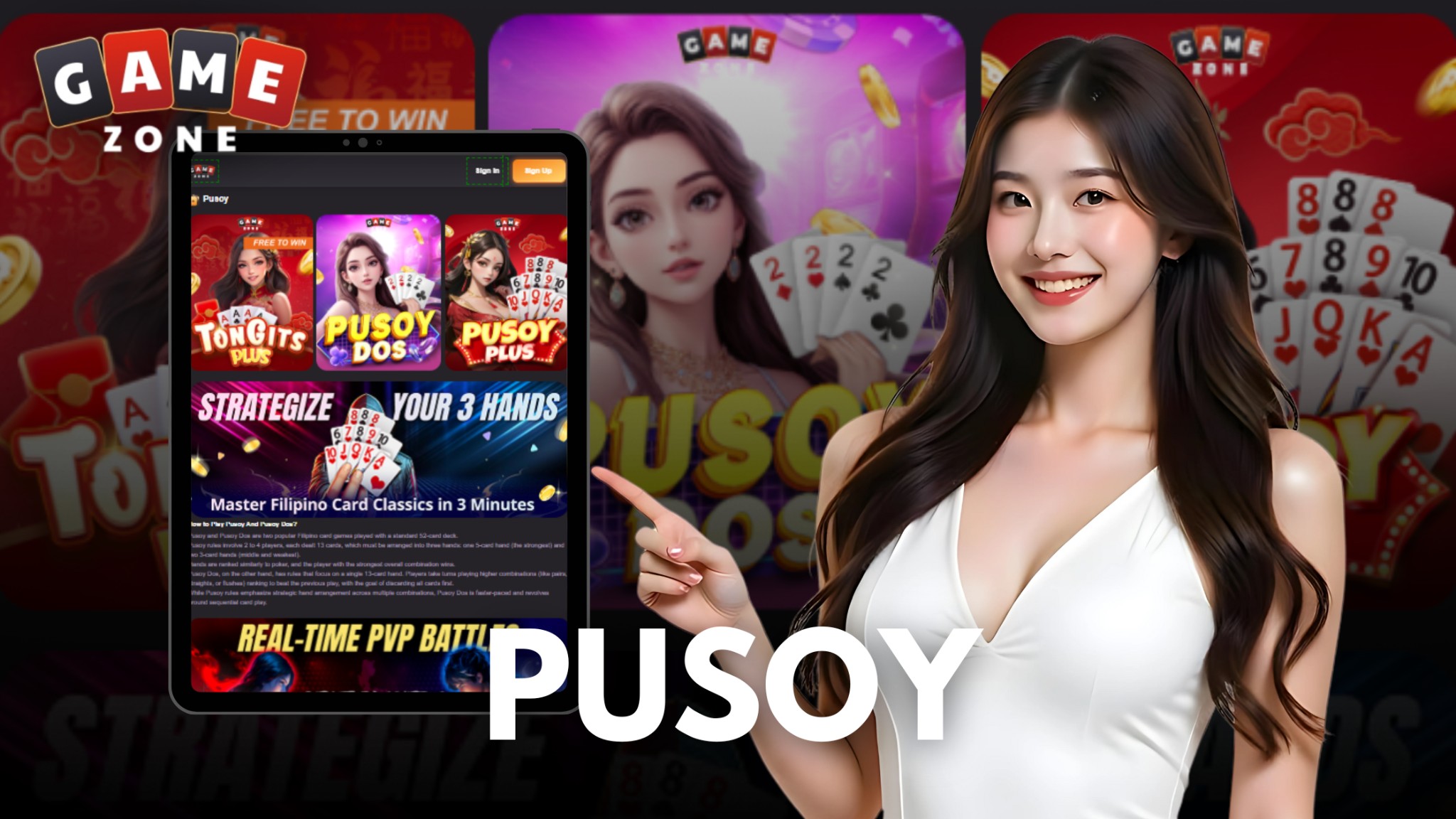 Pusoy 2022; Pusoy rules; how to play Pusoy; Pusoy GameZone